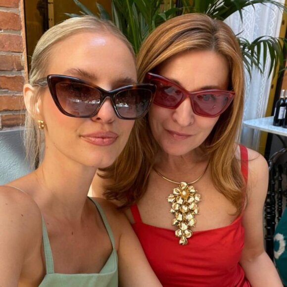 MaxMara LOGO14 MM0063 21G Sunglasses White Cat Eye Frame, Brown Mirror Lenses - Picture 10 of 12